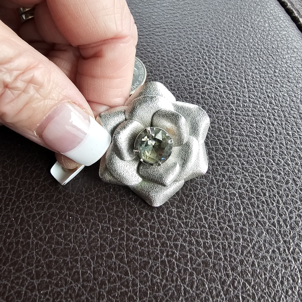 Sarah Coventry Silver Rose Brooch